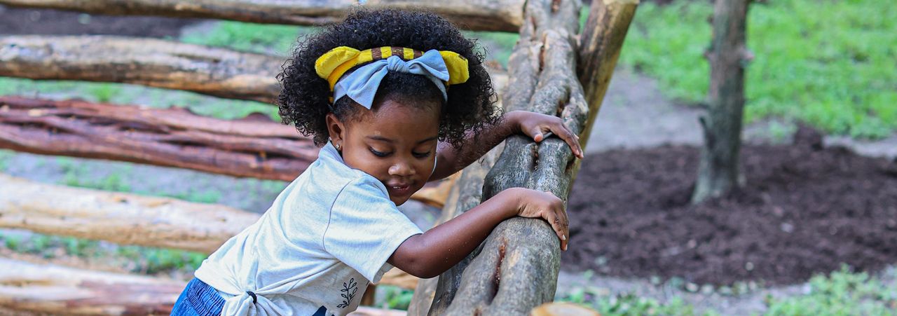 Girl playing outside